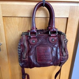 Campomaggi Studded Leather Mini Bag -- Deep Red